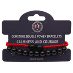 Gemstone Double Power Bracelets- Black Agate