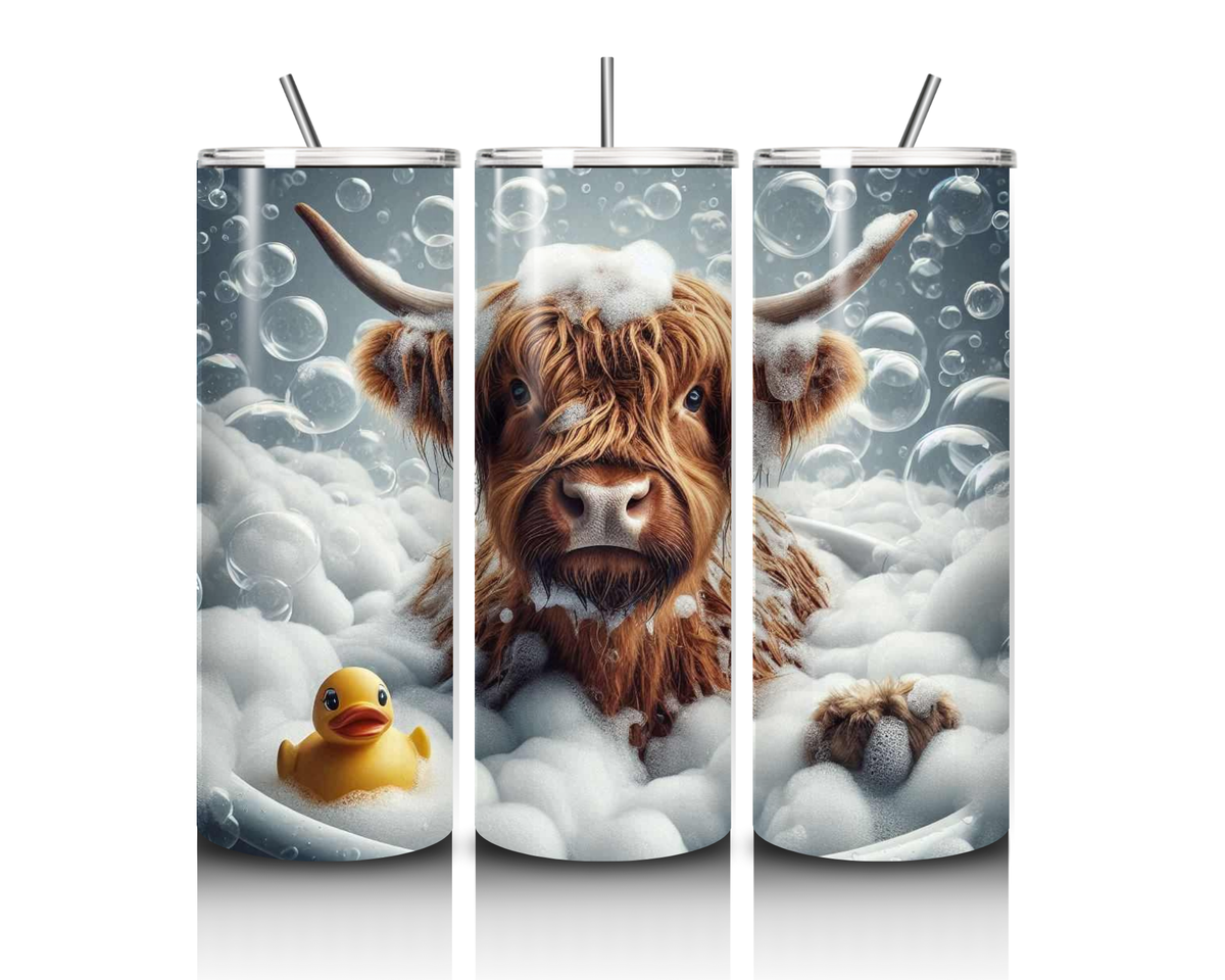 Highland Cow In Bath Style 1 20oz Tumbler