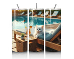 Cute Kitten on Sun Lounger Style 2 20oz Tumbler