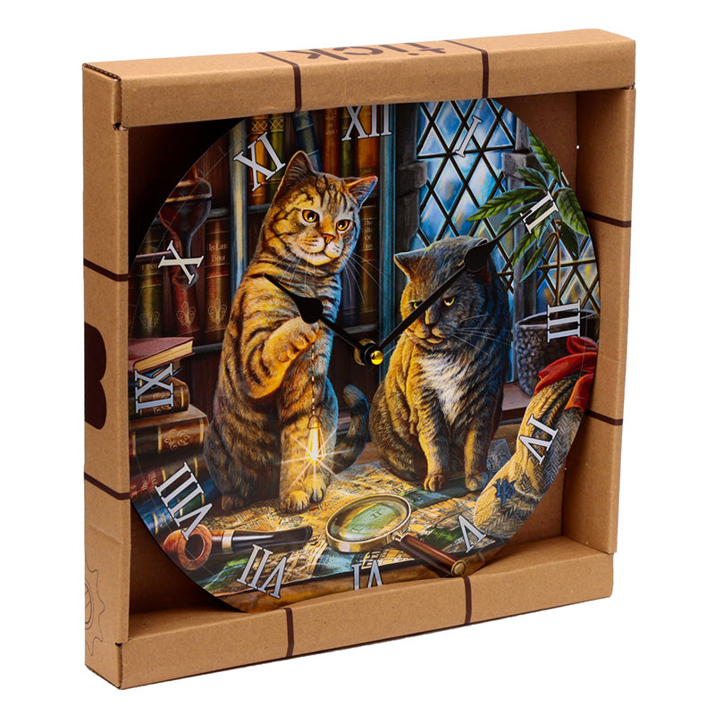 Decorative Purrlock Holmes Lisa Parker Cat Wall Clock