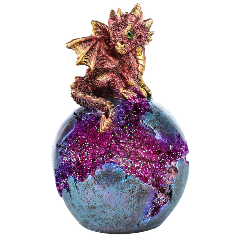 Geode Egg LED Baby Dragon Figurine