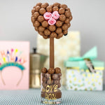 Pink Roses & Malteser Heart Chocolate Tree