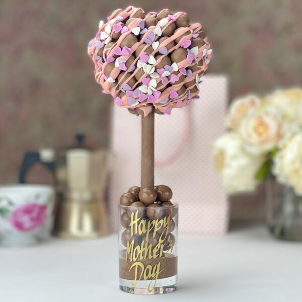 Pink Drizzle Malteser Heart Chocolate Tree