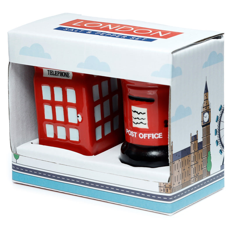 Novelty Ceramic Telephone and Letterbox Salt and Pepper Set