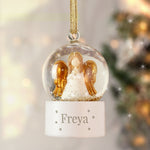 Personalised Name Only Angel Glitter Snow Globe Tree Decoration