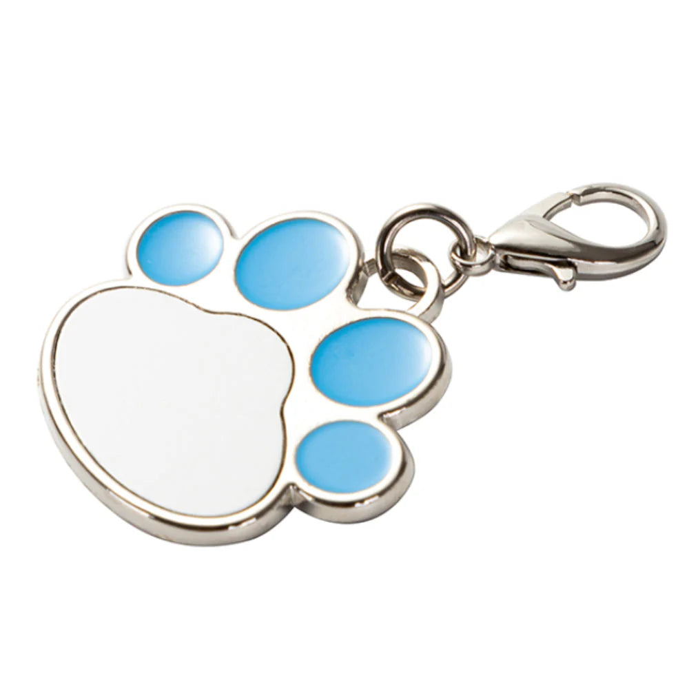 Foot Print Shaped Dog Tag with Blue Edge