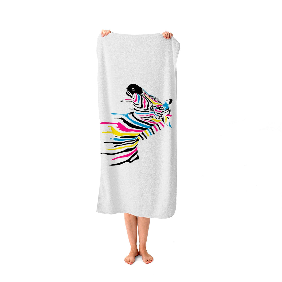 Multi Coloured Zebra Beach Towel