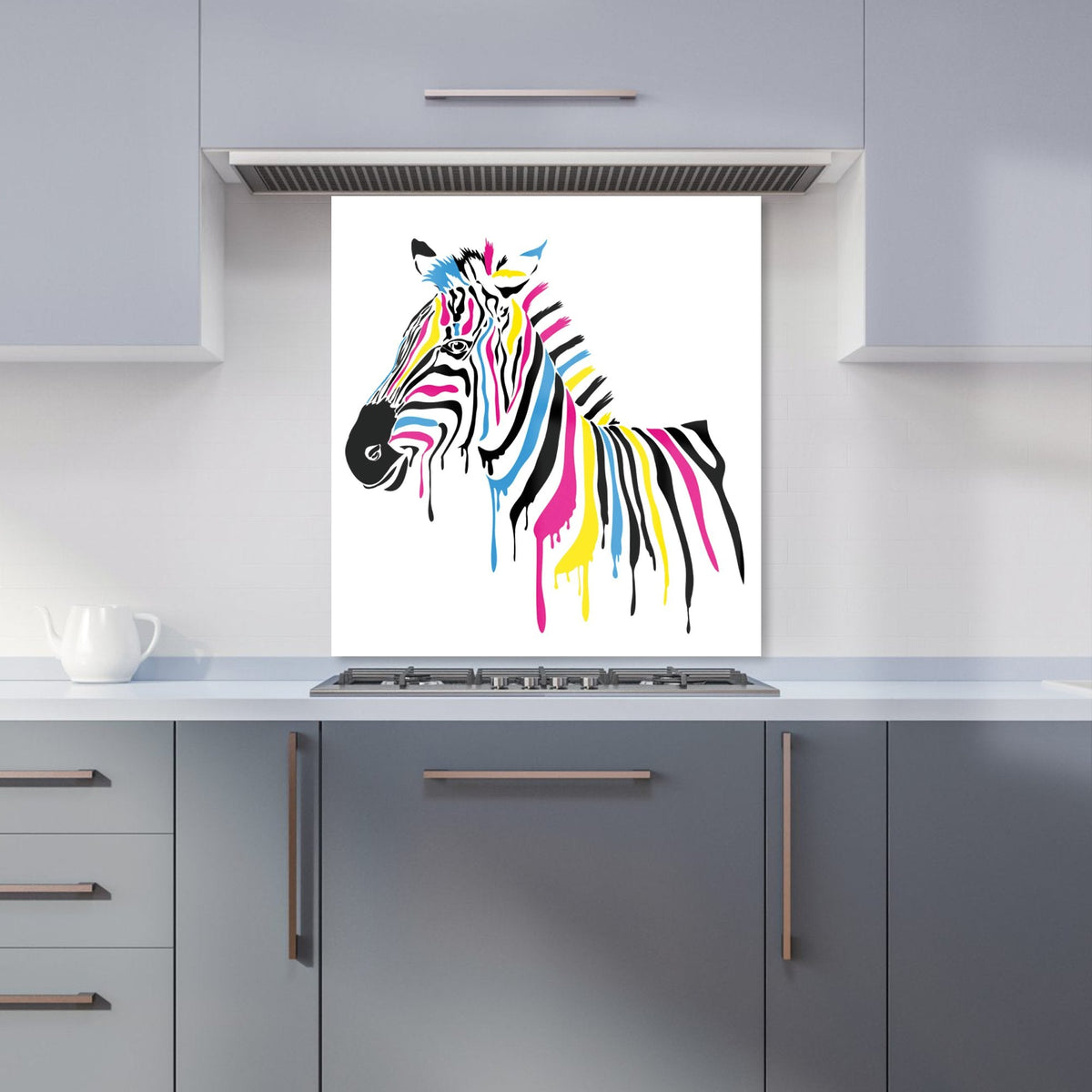 Multi Coloured Zebra Kitchen Splashback