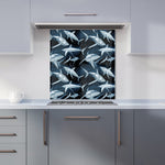 Hand Drawn Shark Pattern Kitchen Splashback