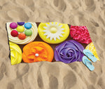 Bright Colourful Cupcakes Beach Towel