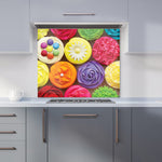 Bright Colourful Cupcakes Kitchen Splashback