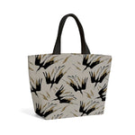 Black And Gold Fire Bird Silhouettes Beach Shopper Tote Bag