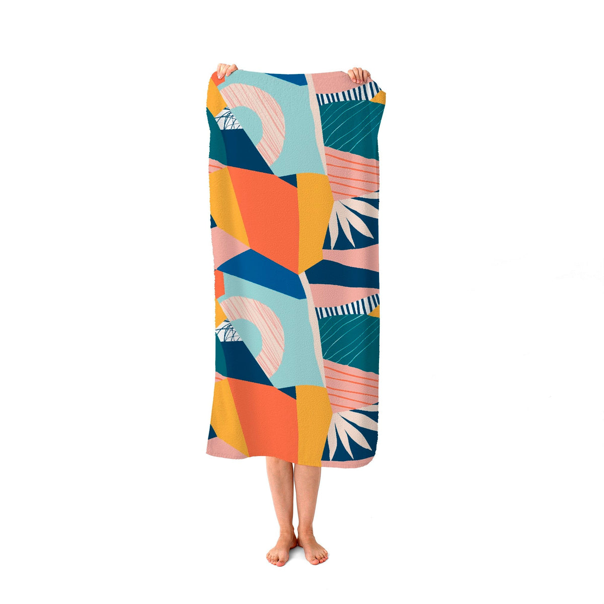 Modern Floral Pattern Beach Towel