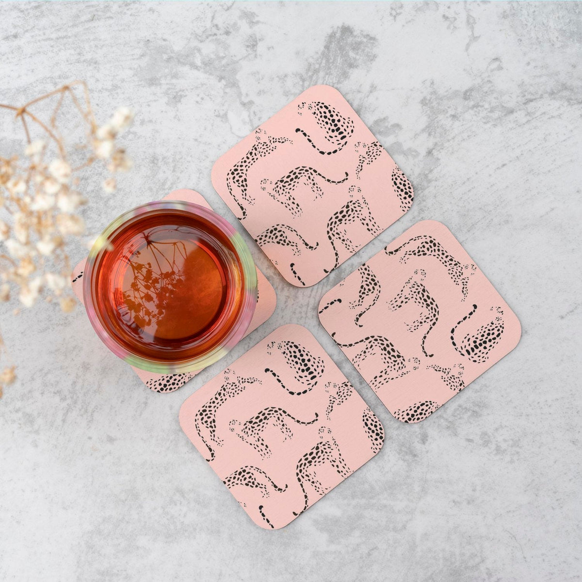 Abstract Leopard Pattern Coasters