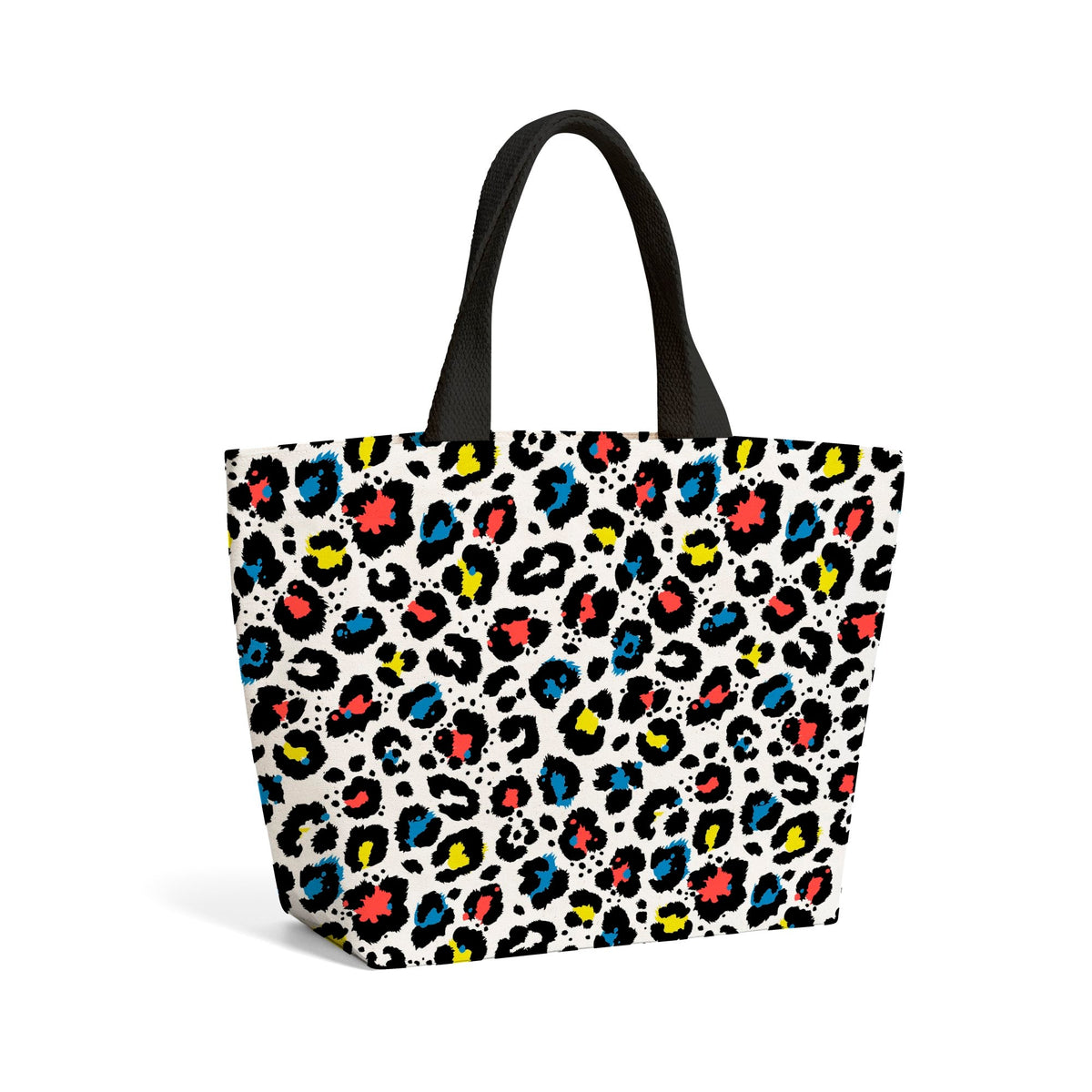 Coloured Leopard Print Beach Shopper Tote Bag