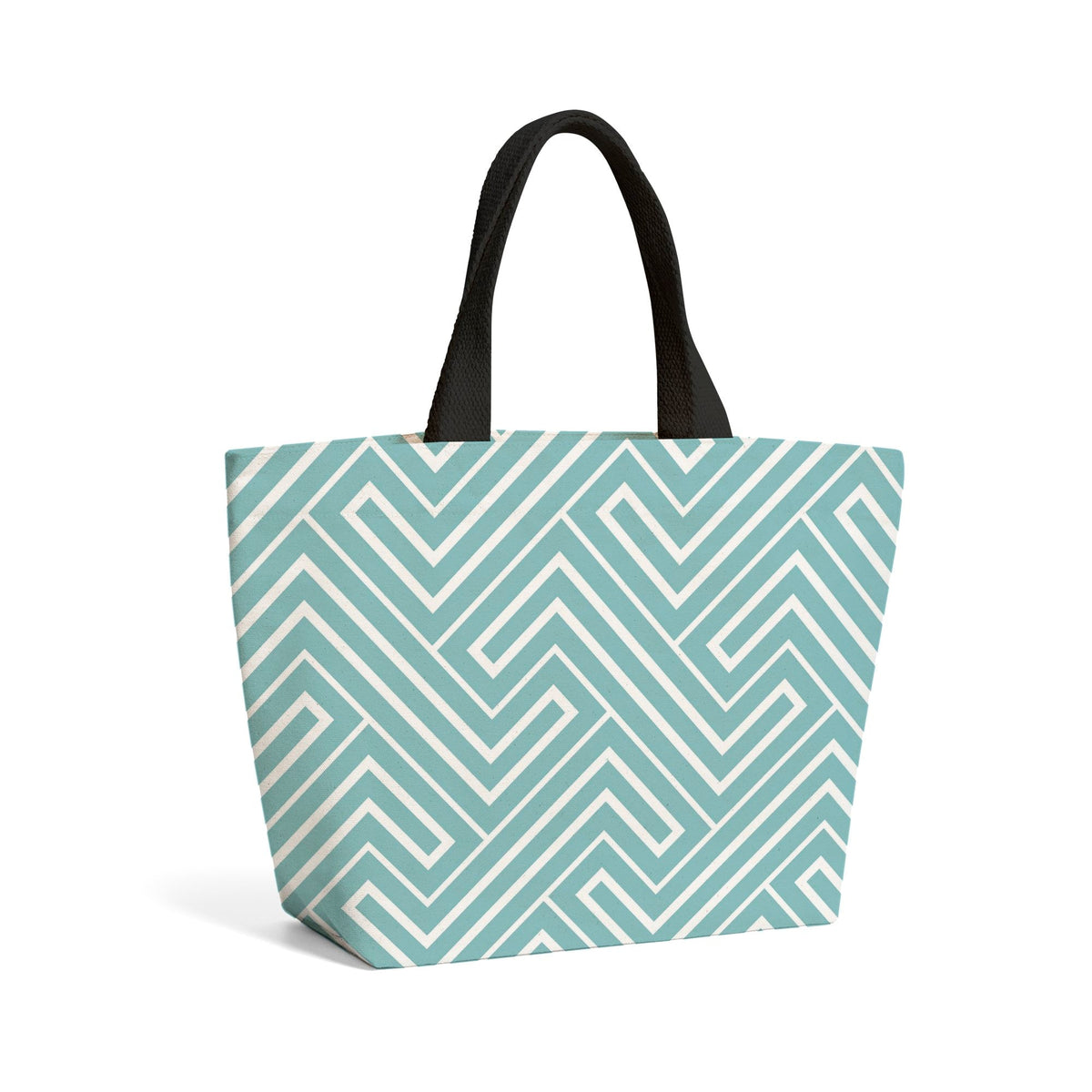 Blue And White Geometric Pattern Beach Shopper Tote Bag