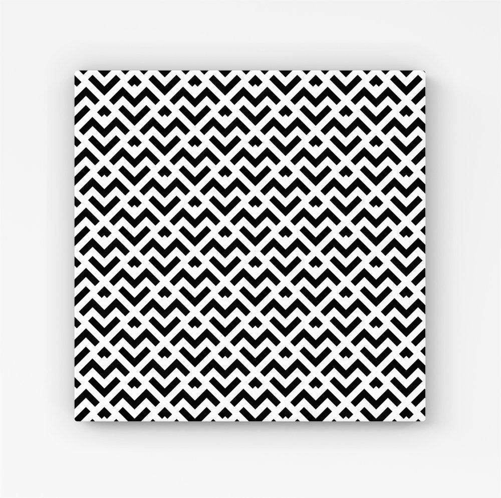 Black And White Abstract Pattern HD Metal Print