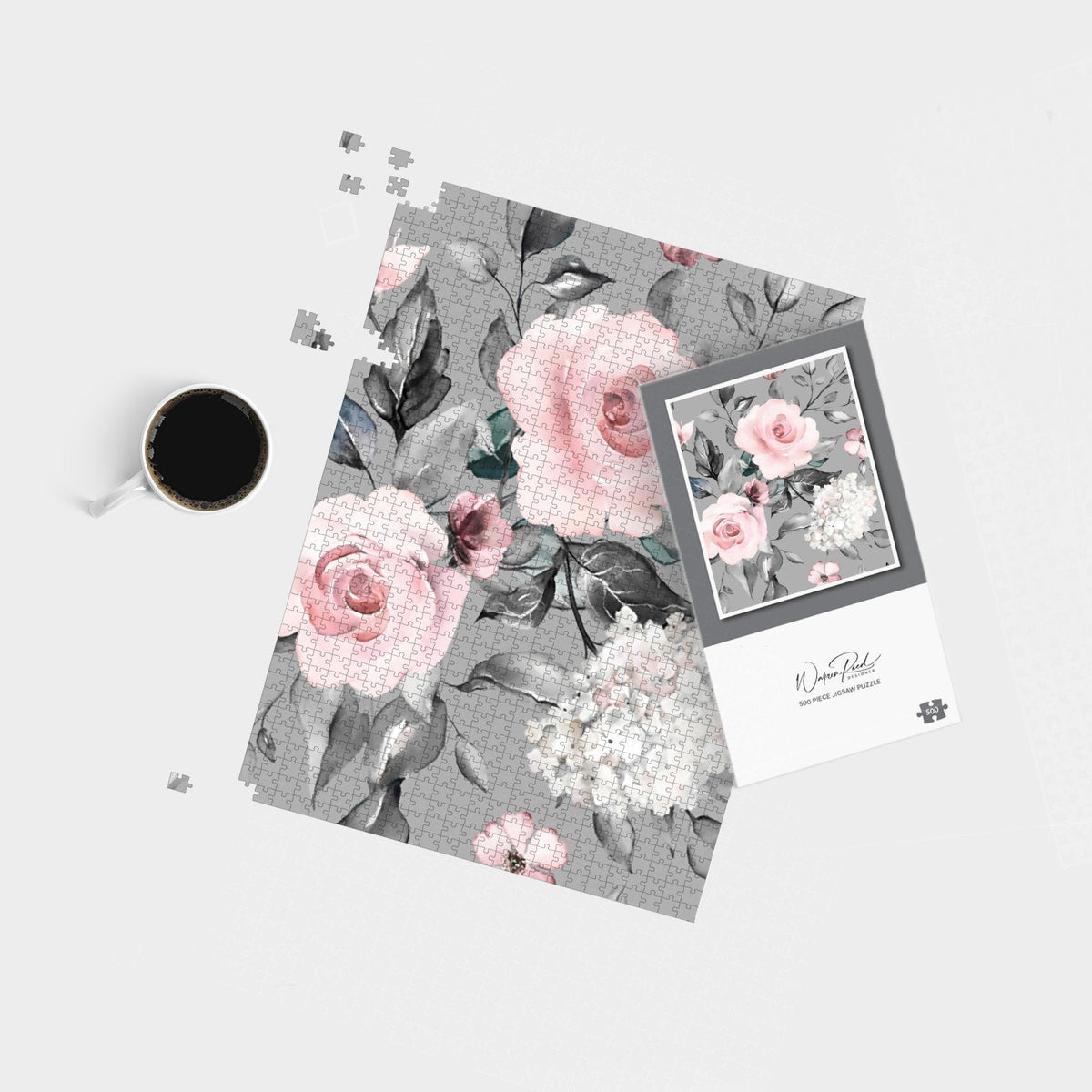 Dusty Pink Roses Jigsaw Puzzle