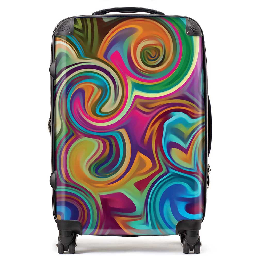 Colourful Wave Pattern Suitcase