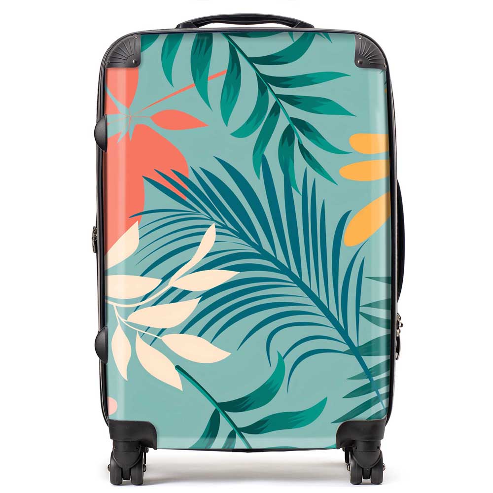 Abstract Bright Colorful Tropical Leaves Suitcase