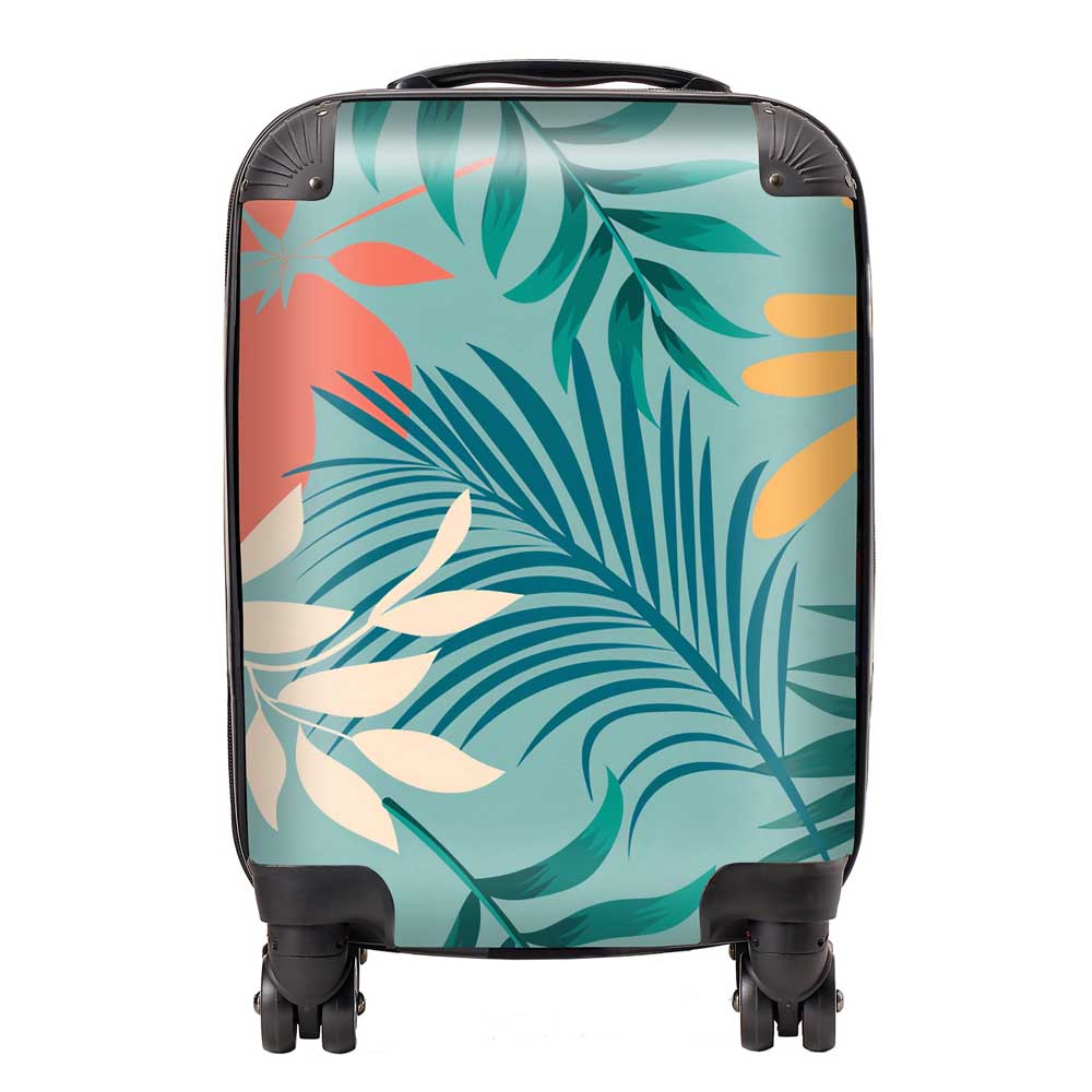 Abstract Bright Colorful Tropical Leaves Suitcase