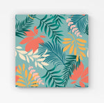 Abstract Bright Colorful Tropical Leaves HD Metal Print