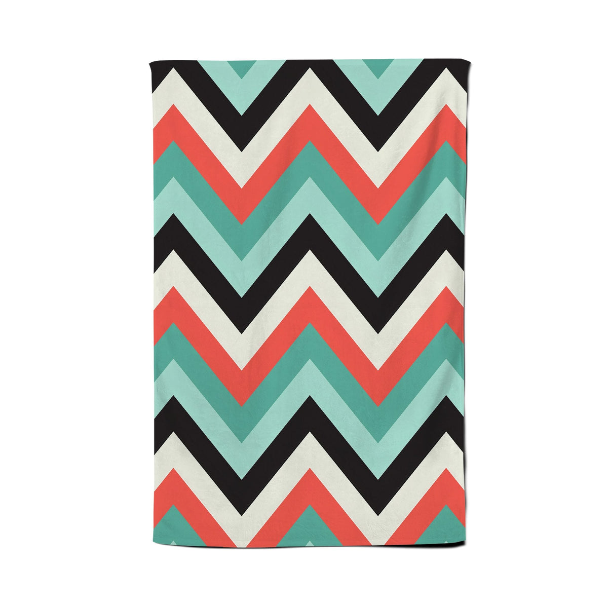 Geometric Colored Chevron Pattern Tea Towel