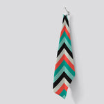 Geometric Colored Chevron Pattern Tea Towel