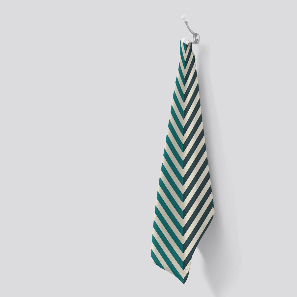 Geometric Herringbone Chevron Blues Tea Towel