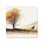 Autumn Landscape Stag Watercolour Coasters