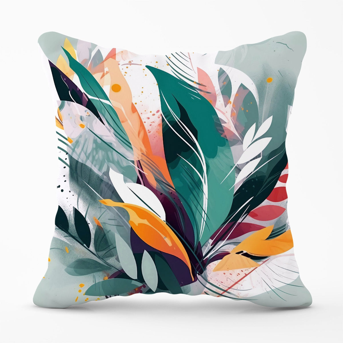 Coloured Abstrace Feather Leaves Cushions