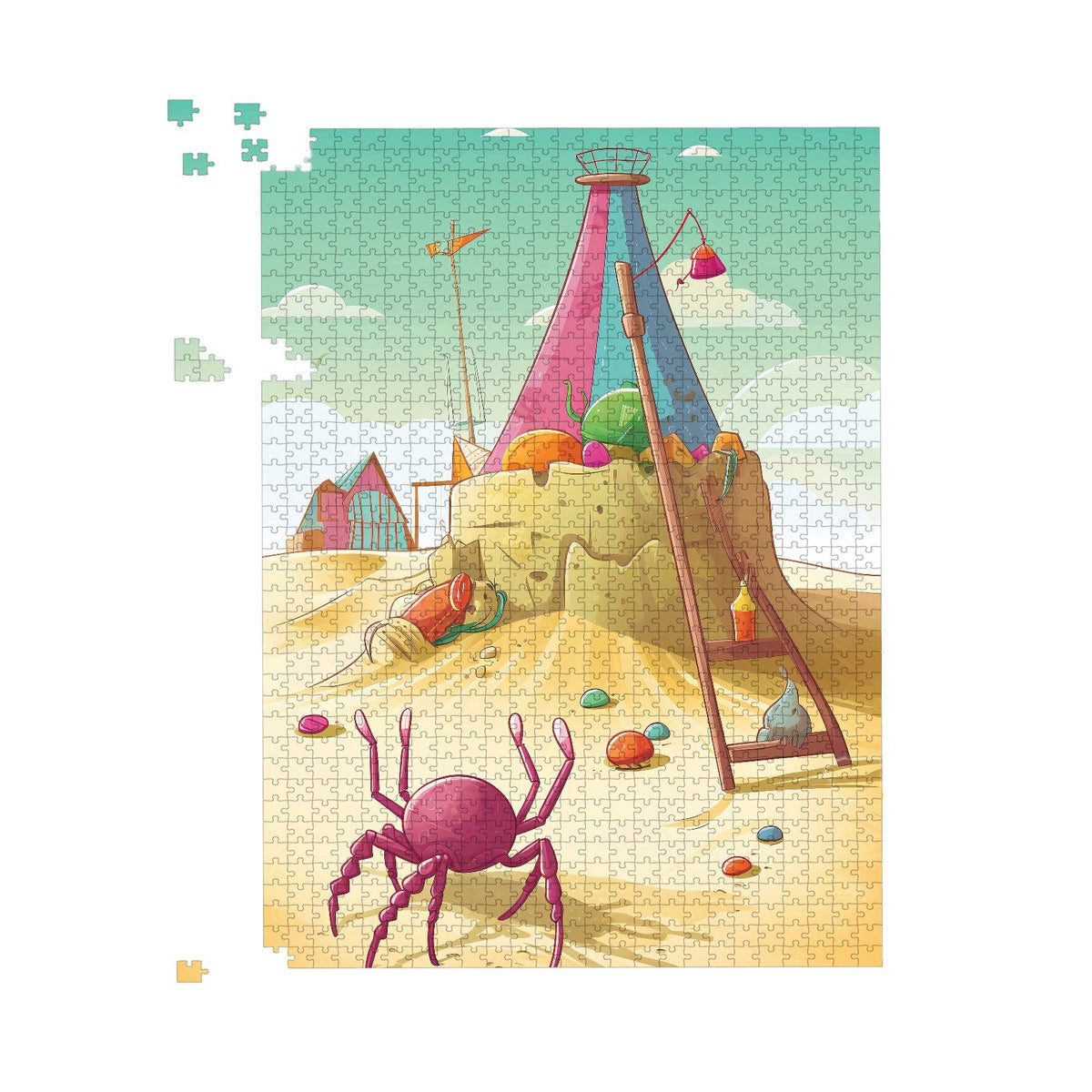 Crab On A Beach Holiday Jigsaw Puzzle