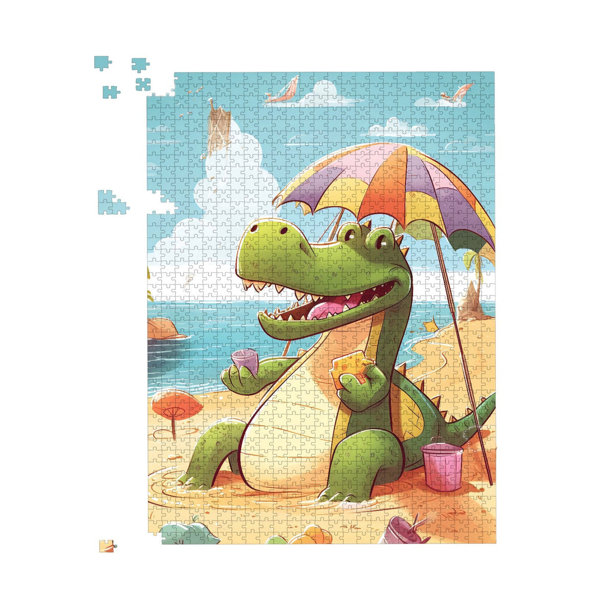 A Crocodile On A Beach Holiday Jigsaw Puzzle