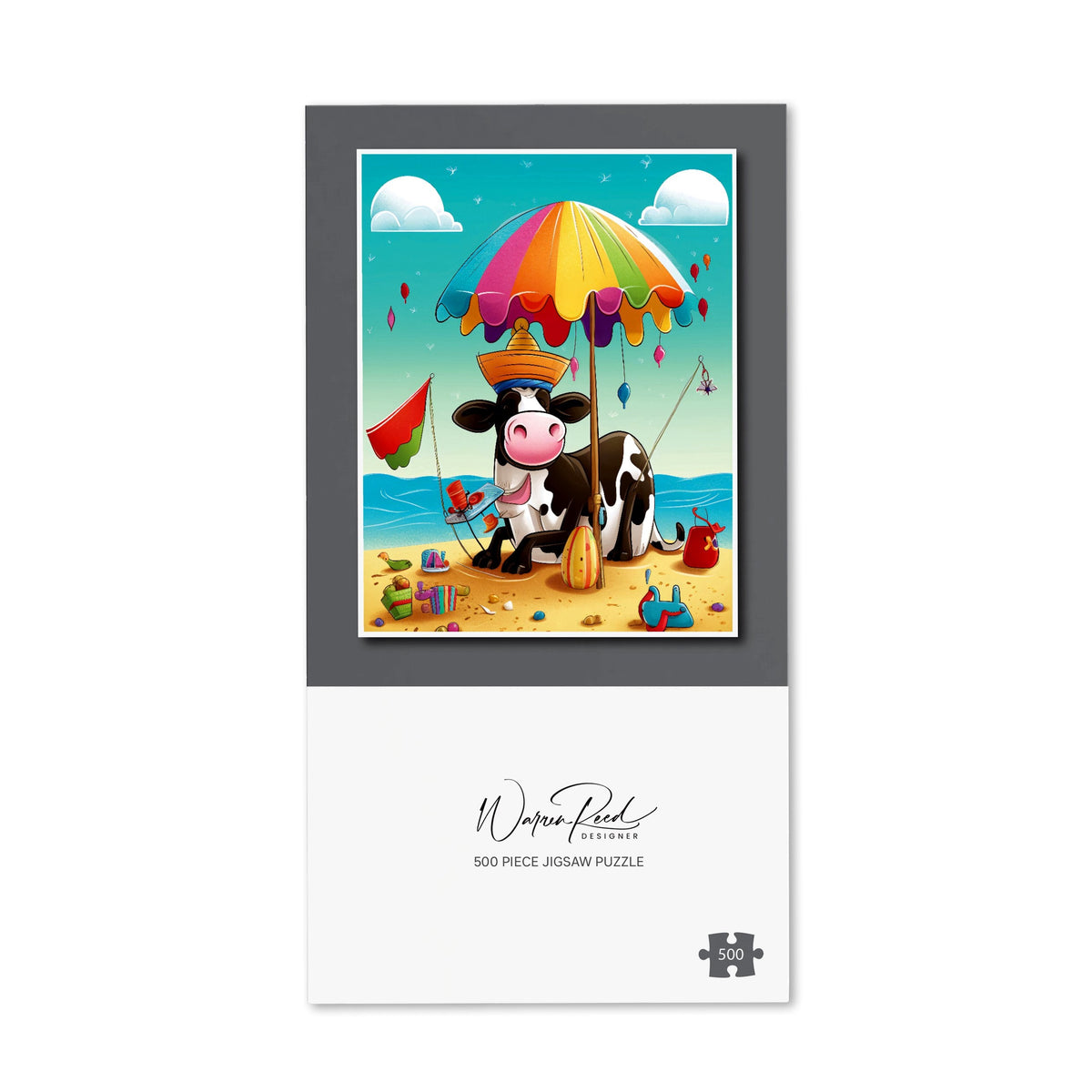 Cow On A Beach Holiday Jigsaw Puzzle