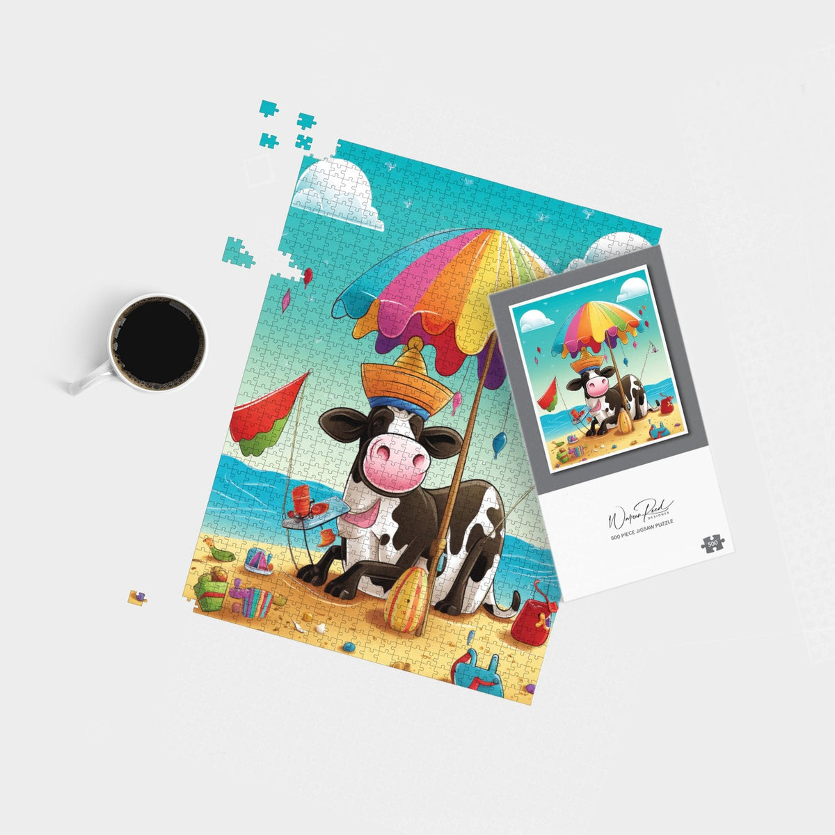 Cow On A Beach Holiday Jigsaw Puzzle