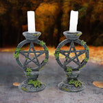 Wiccan Pentagram Candlesticks 15cm (Set of 2)