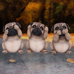 Three Wise Pugs 8.5cm