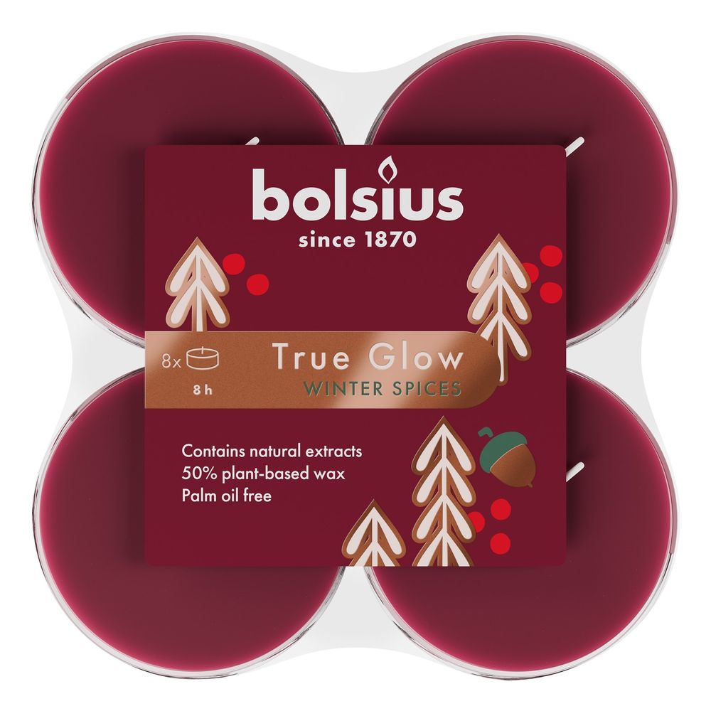 Bolsius Christmas Fragranced Tealights Pack of 8 (Winter Spices)