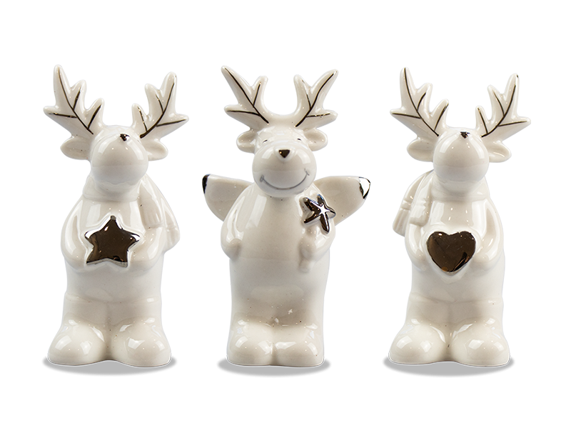 Ceramic Reindeer Ornament (Assorted)