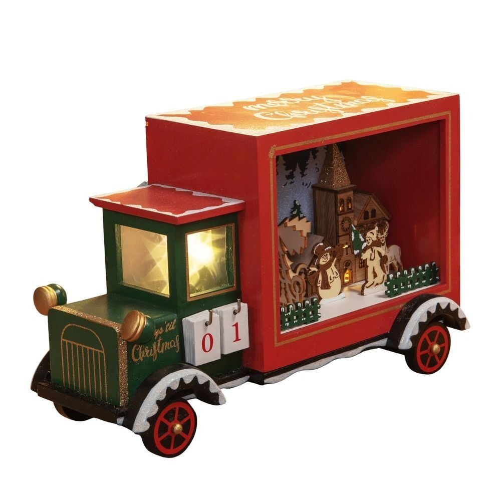 LED Light-Up Merry Christmas Truck with Countdown Calendar