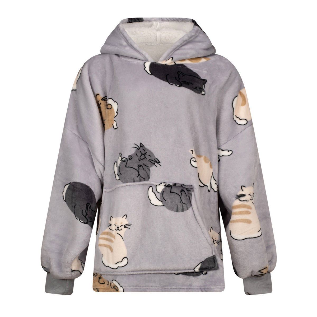 Cute Cats Fleece Oversized Blanket Hoodie