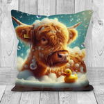 Highland Cow In Bath Style 3 Cushion