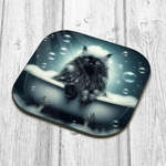 Black Cat In Bath Style 1 Wooden Coaster