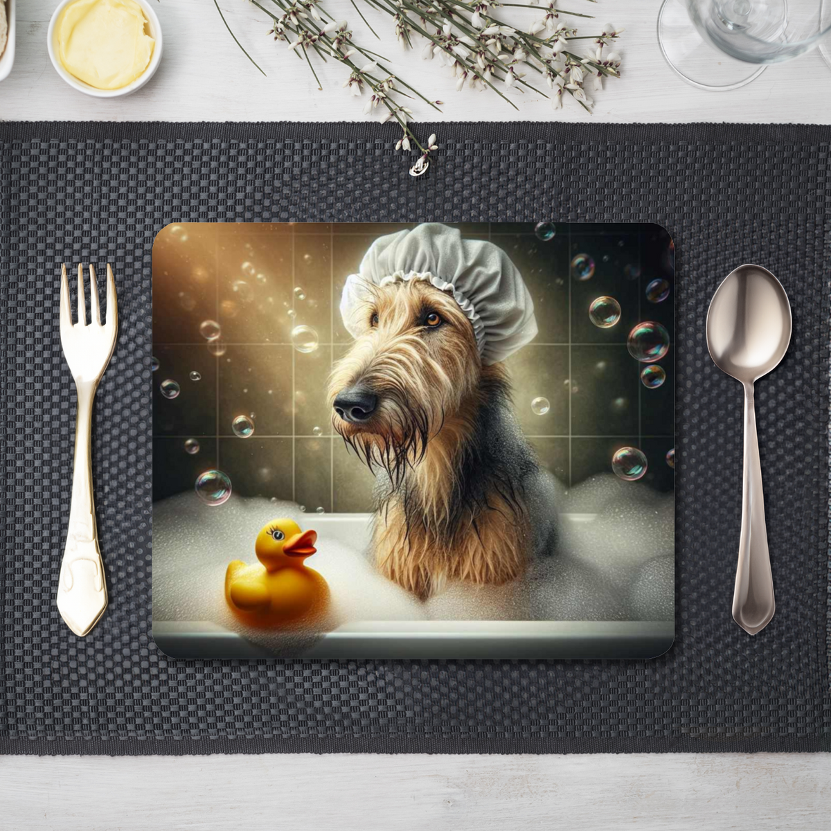 Dog In The Bath Style 2 Wooden Placemat