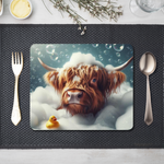 Highland Cow In The Bath Style 4 Wooden Placemat