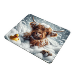 Highland Cow In The Bath Style 1 Wooden Placemat