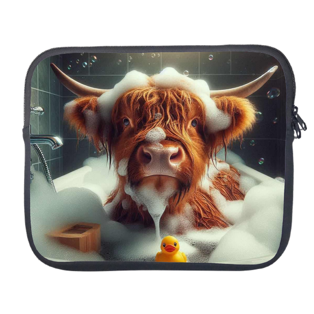 Highland Cow In Bath Style 5 Tablet Sleeve