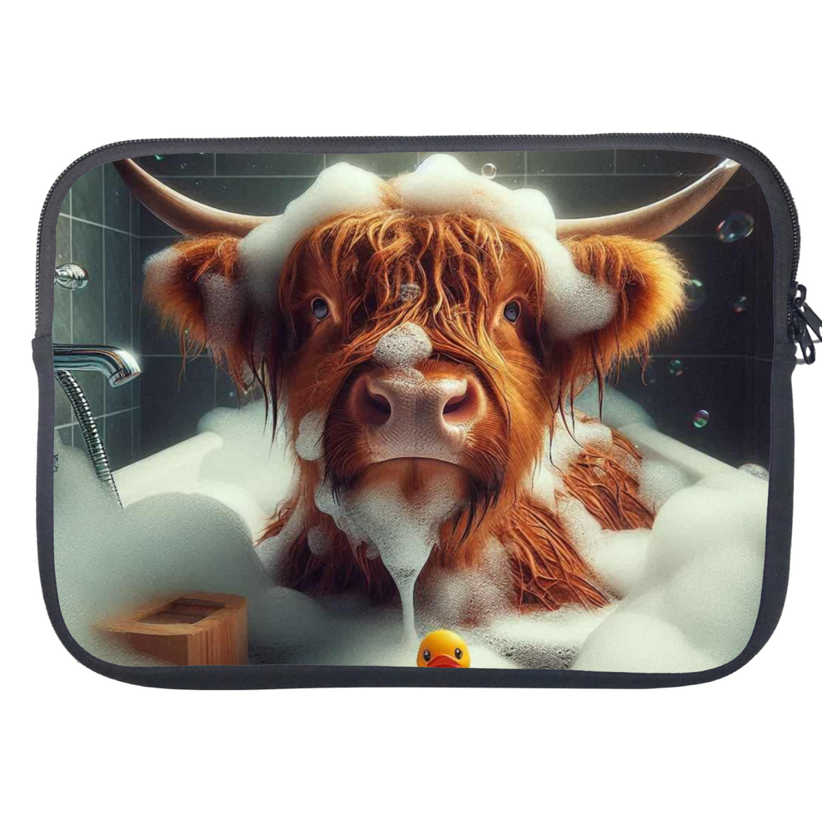 Highland Cow In Bath Style 5 Tablet Sleeve