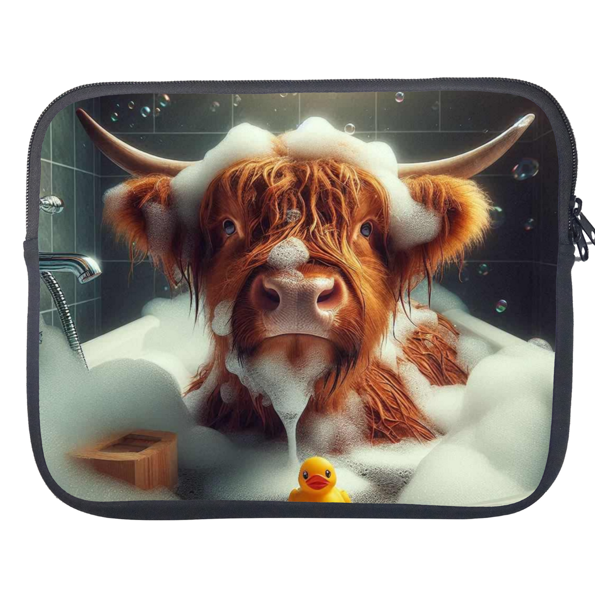 Highland Cow In Bath Style 5 Tablet Sleeve