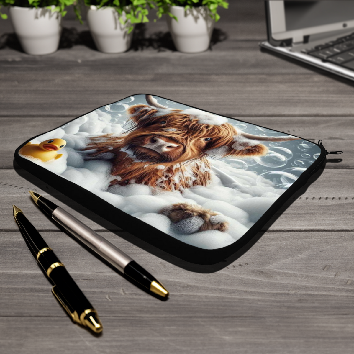 Highland Cow In Bath Style 1 Tablet Sleeve